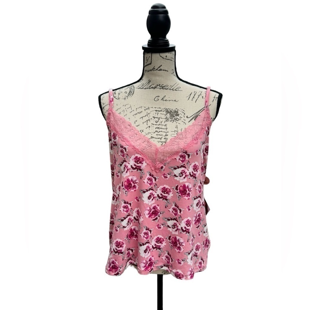 Thalia Sodi Camisole New With Tags Pink Floral Womens Size Large NWT